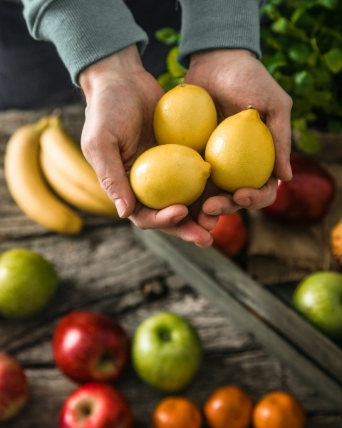Foto de frutas y verduras frescas